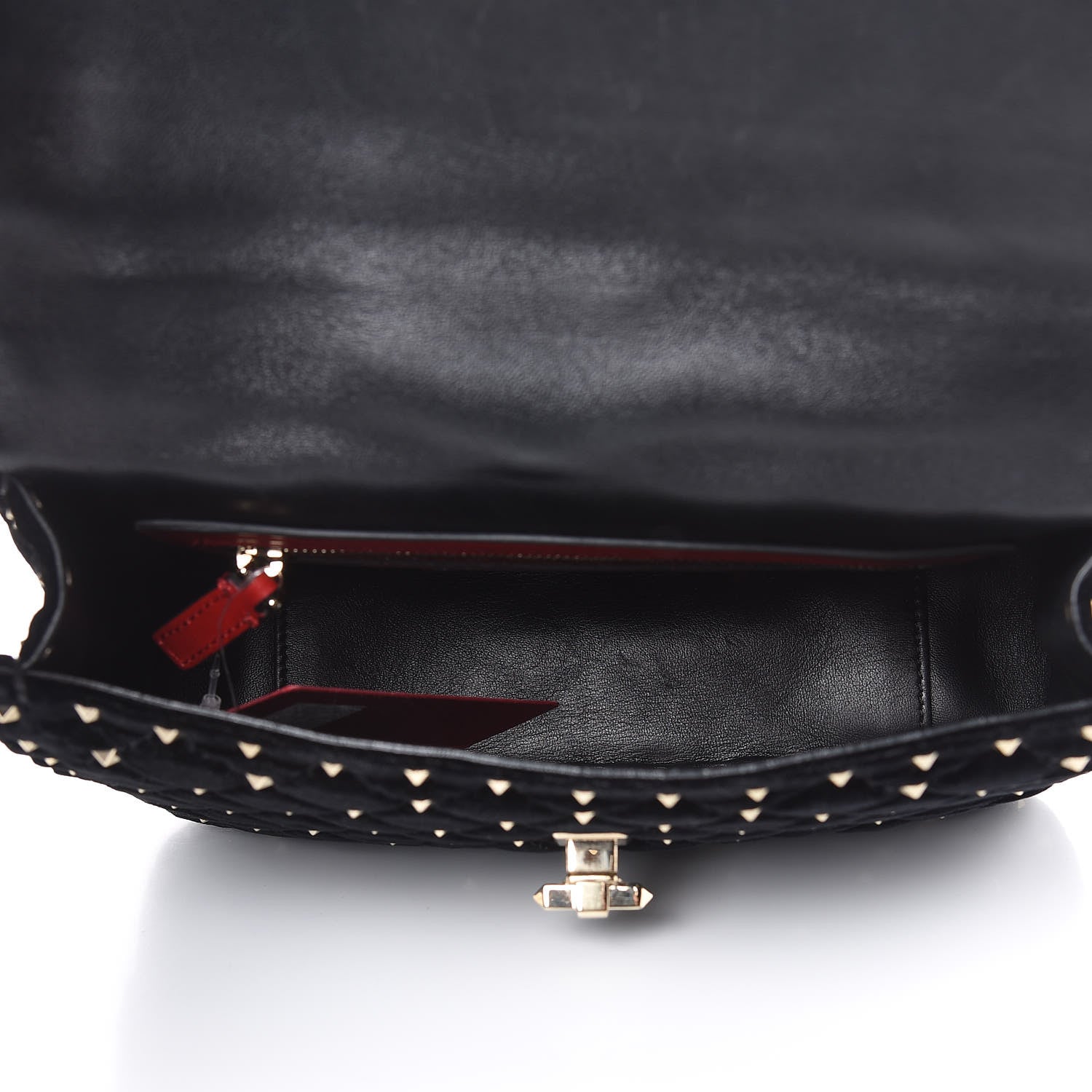 Valentino Garavani Velvet Medium Rockstud Spike Shoulder Bag Black 5 of 10