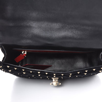 Valentino Garavani Velvet Medium Rockstud Spike Shoulder Bag Black 5 of 10