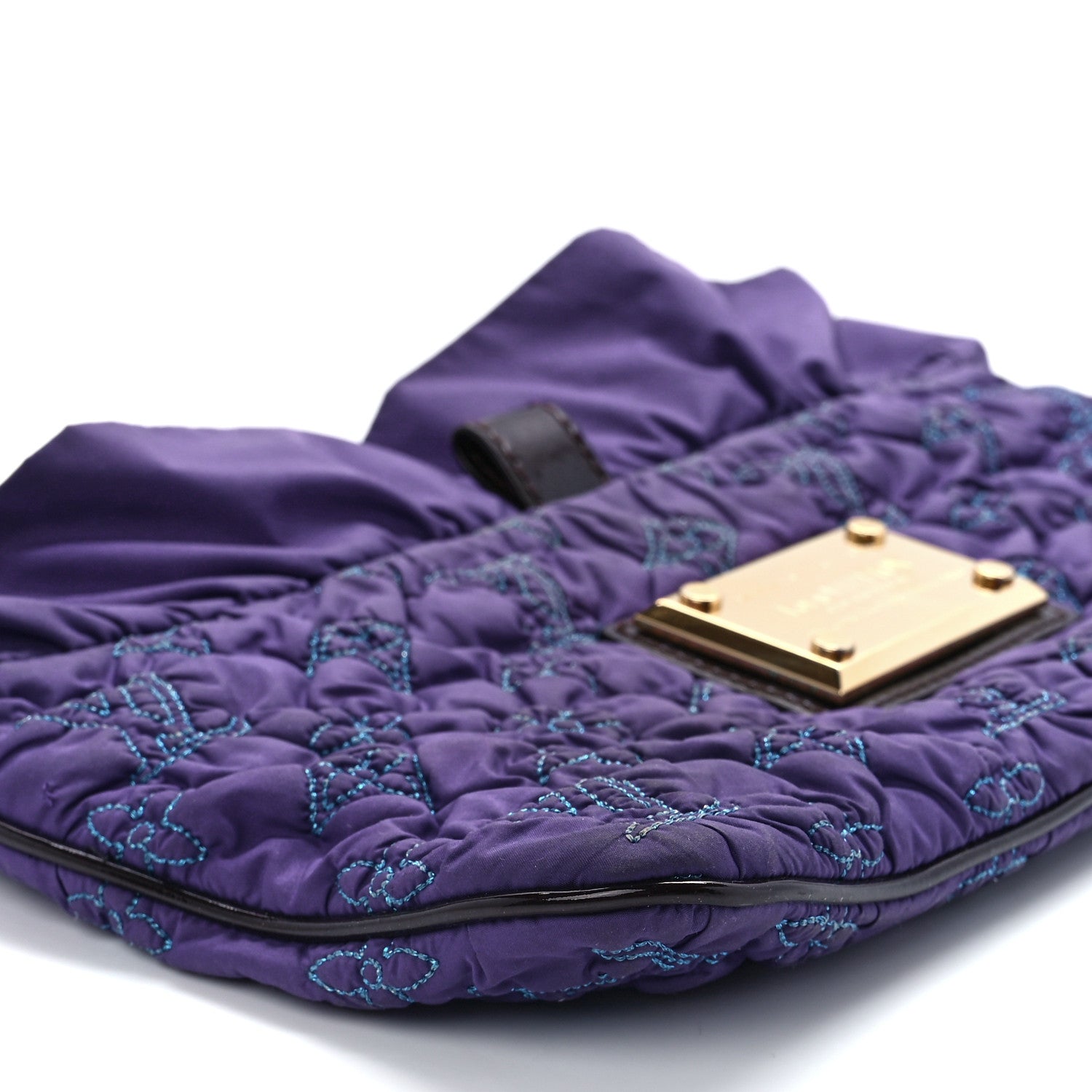 Louis Vuitton Nylon Quilted Pochette Devi MM Purple 10 of 11