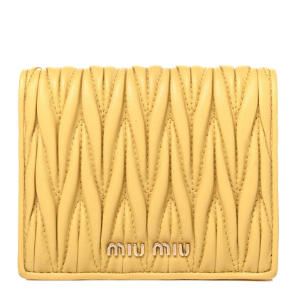 Miu Miu Nappa Matelasse Small Flap Wallet Ginestra 1 of 13