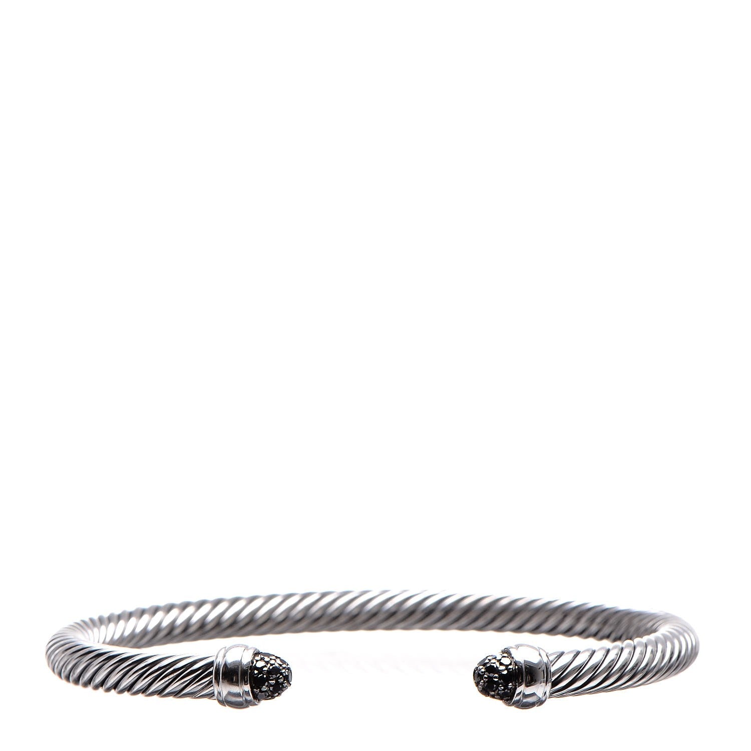 David Yurman Sterling Silver Black Diamond 5mm Cable Classics Bracelet 1 of 4
