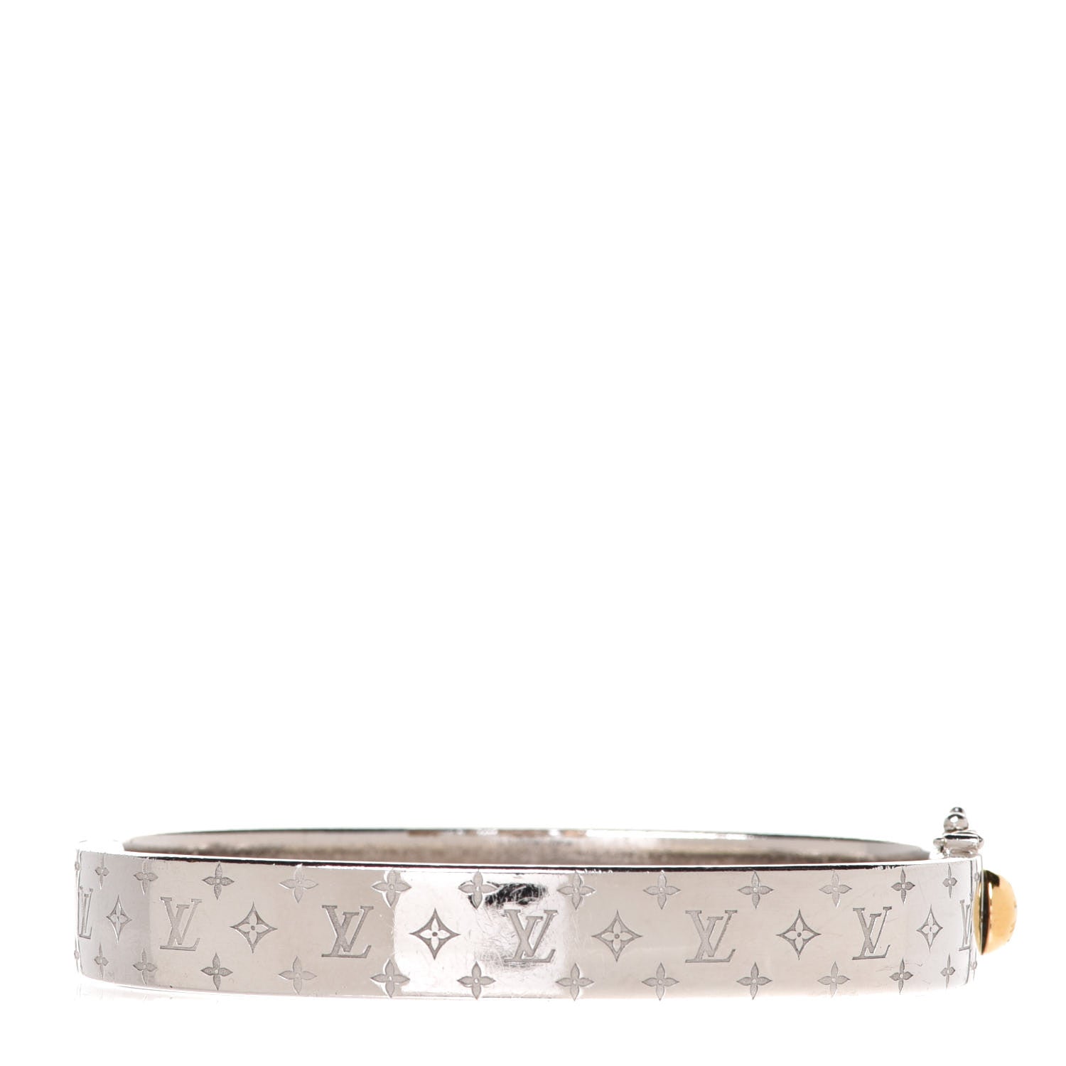 Louis Vuitton Brass Palladium Plated Nanogram Cuff M Silver 3 of 6