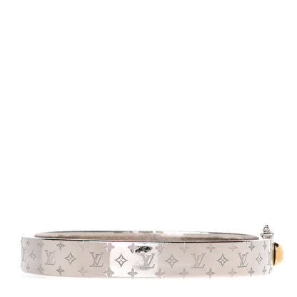 Louis Vuitton Brass Palladium Plated Nanogram Cuff M Silver 3 of 6