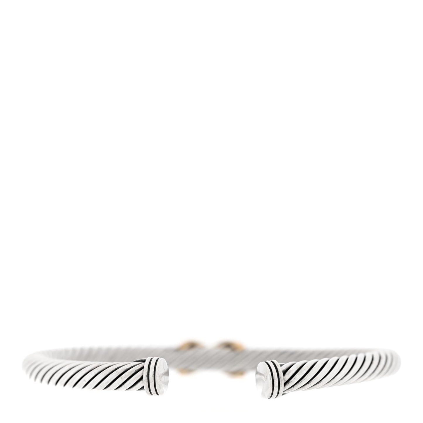 Sterling Silver 14K Yellow Gold 5mm X Station Cable Bracelet
