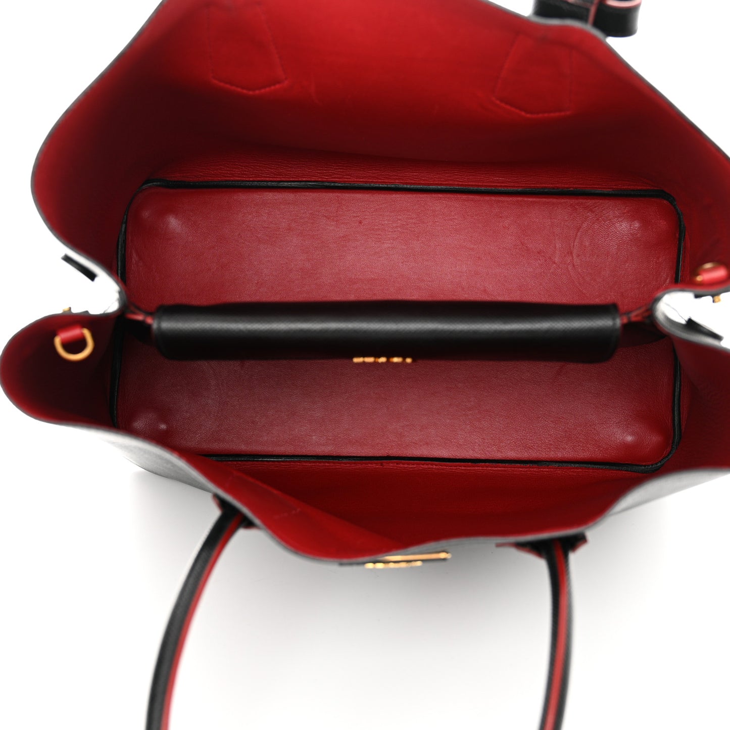 Saffiano Cuir Large Double Bag Black Fuoco