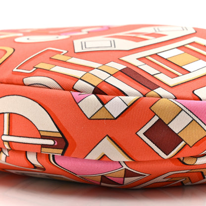 Hermes Silk Sursoie To Go Pouch Orange Poppy Naturel Sable Sésame 9 of 10