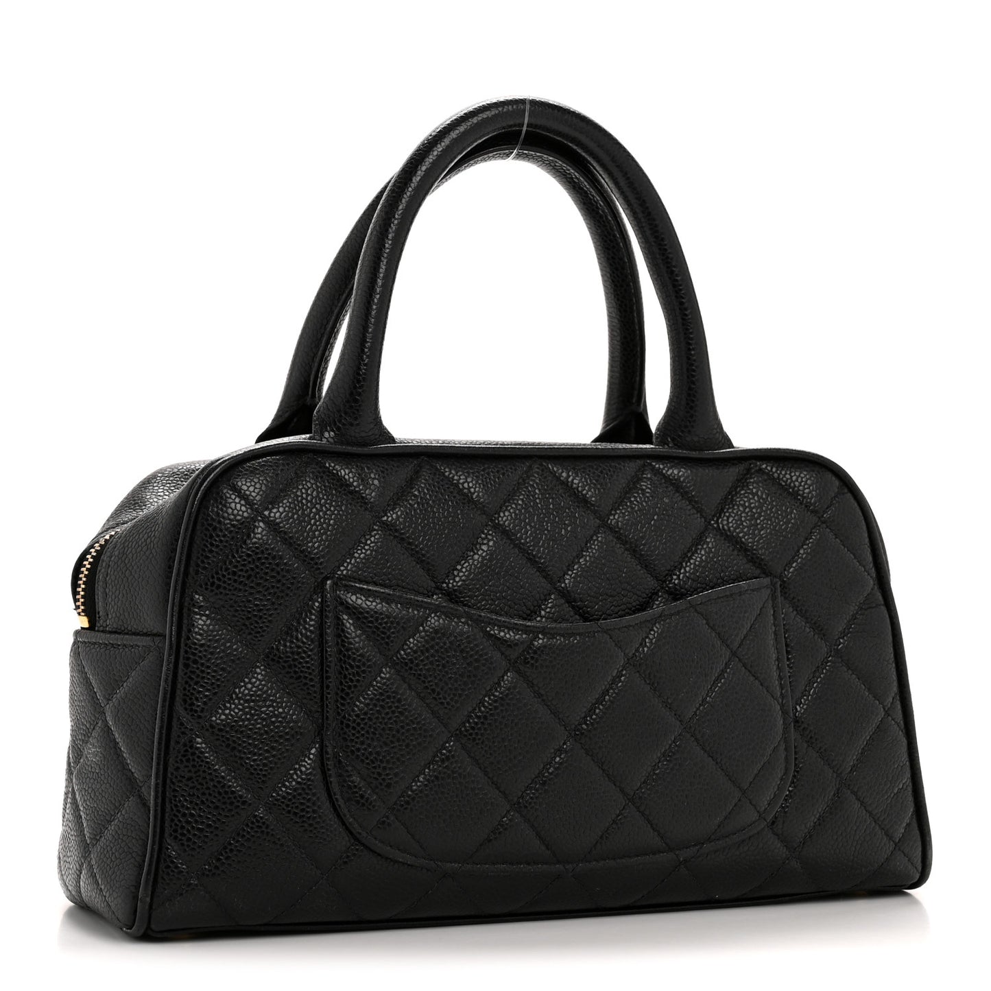 Caviar Quilted Small Bowler Black