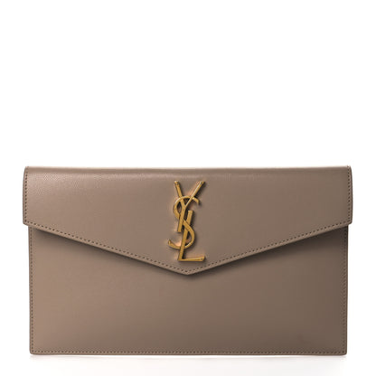 Saint Laurent Grain De Poudre Uptown Pouch Dark Beige 1 of 10