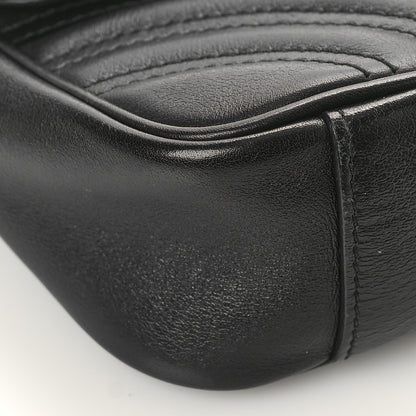 Gucci Calfskin Matelasse Mini GG Marmont Shoulder Bag Black 8 of 10