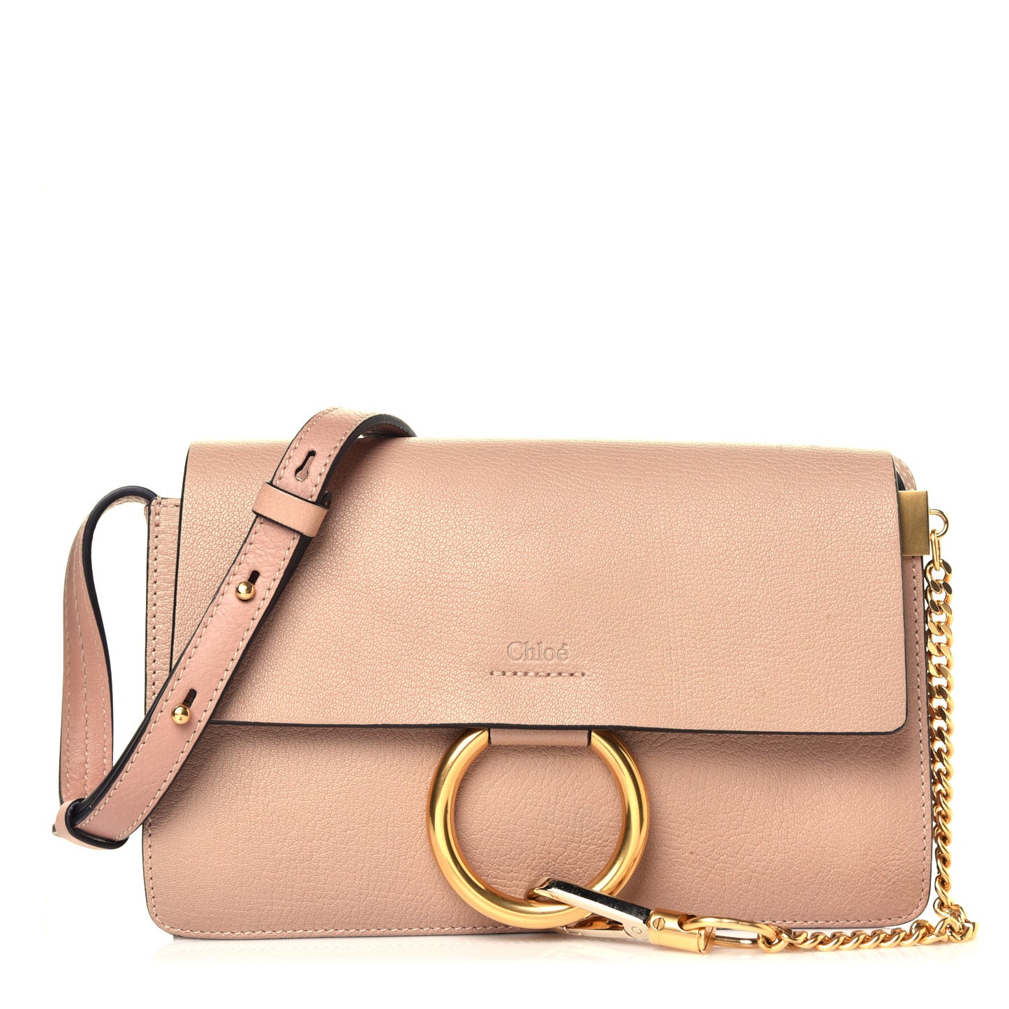 Goatskin Small Faye Shoulder Bag Biscotti Beige