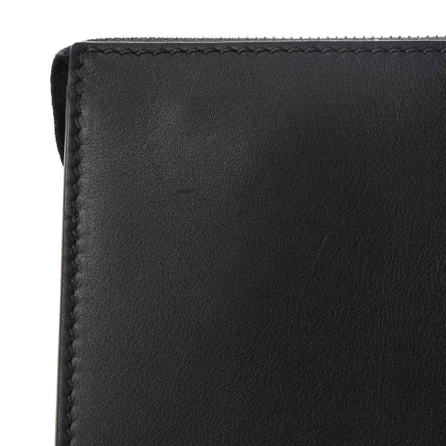 Calfskin Faces Slim Clutch Black Multicolor