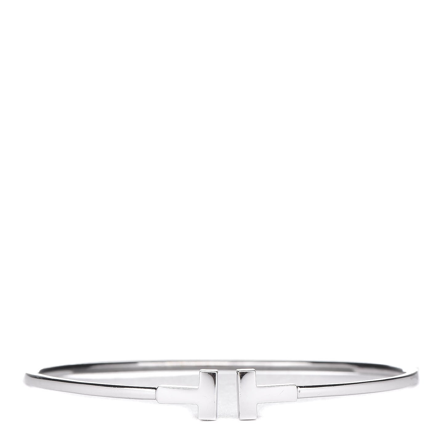 18K White Gold Narrow T Wire Bracelet