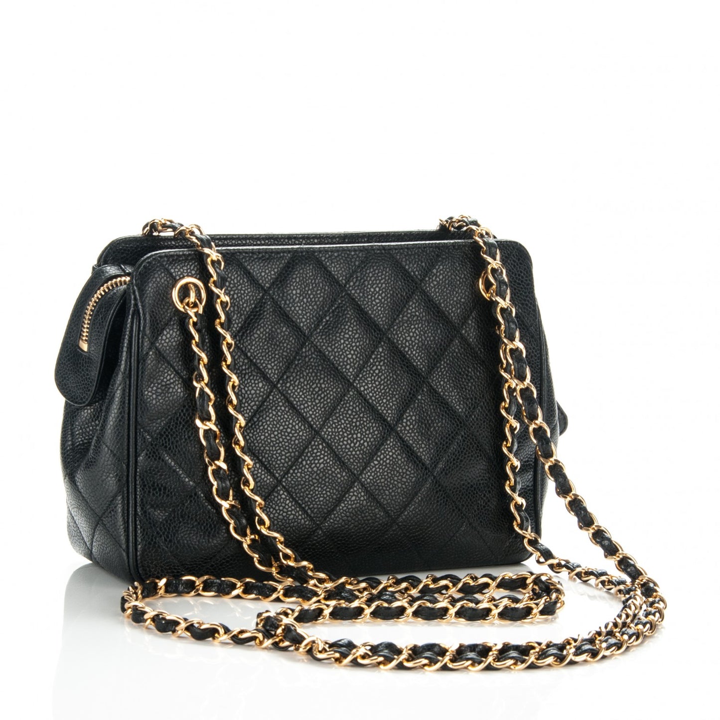 Caviar Quilted Camera Case Black