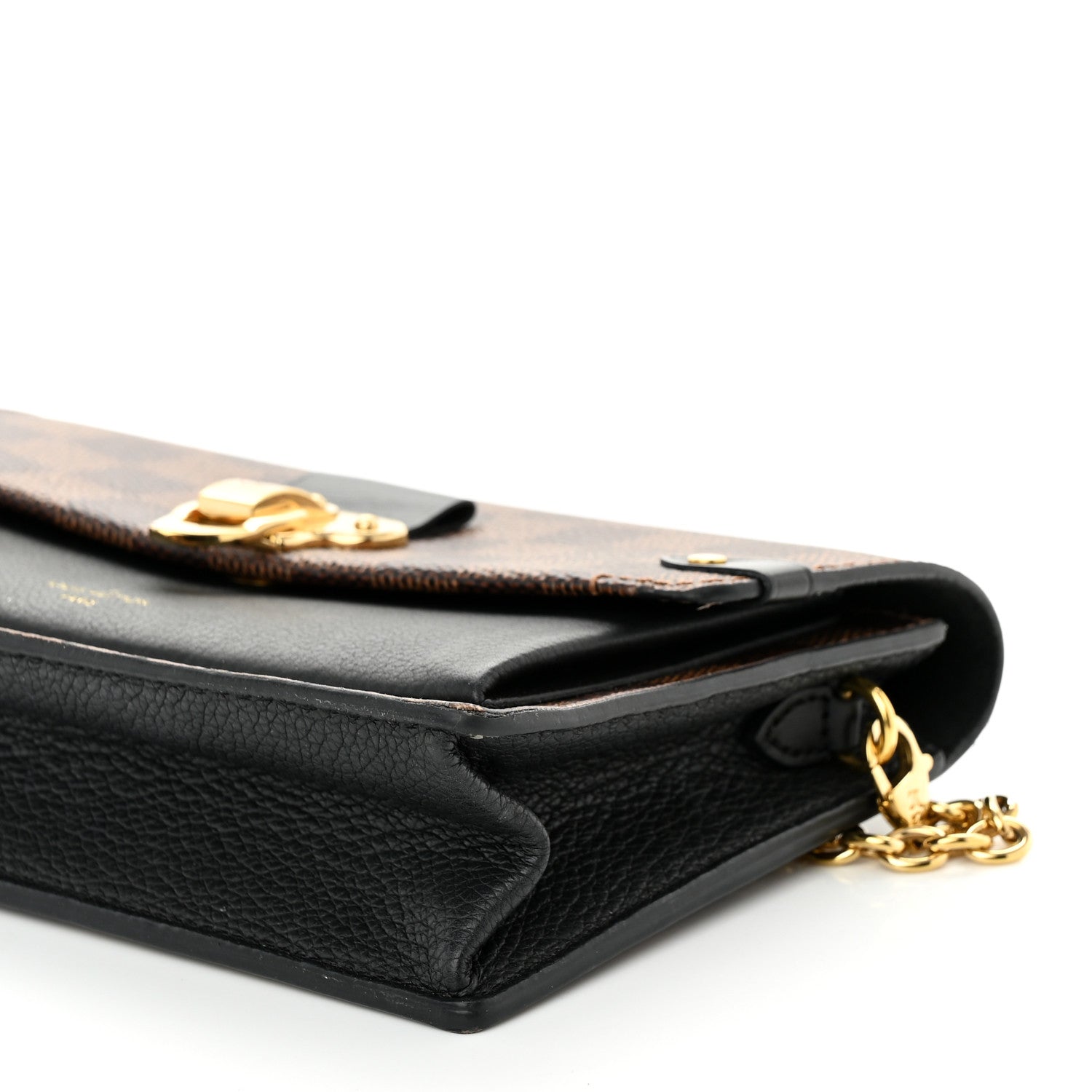 Louis Vuitton Damier Ebene Vavin Chain Wallet Black 9 of 10