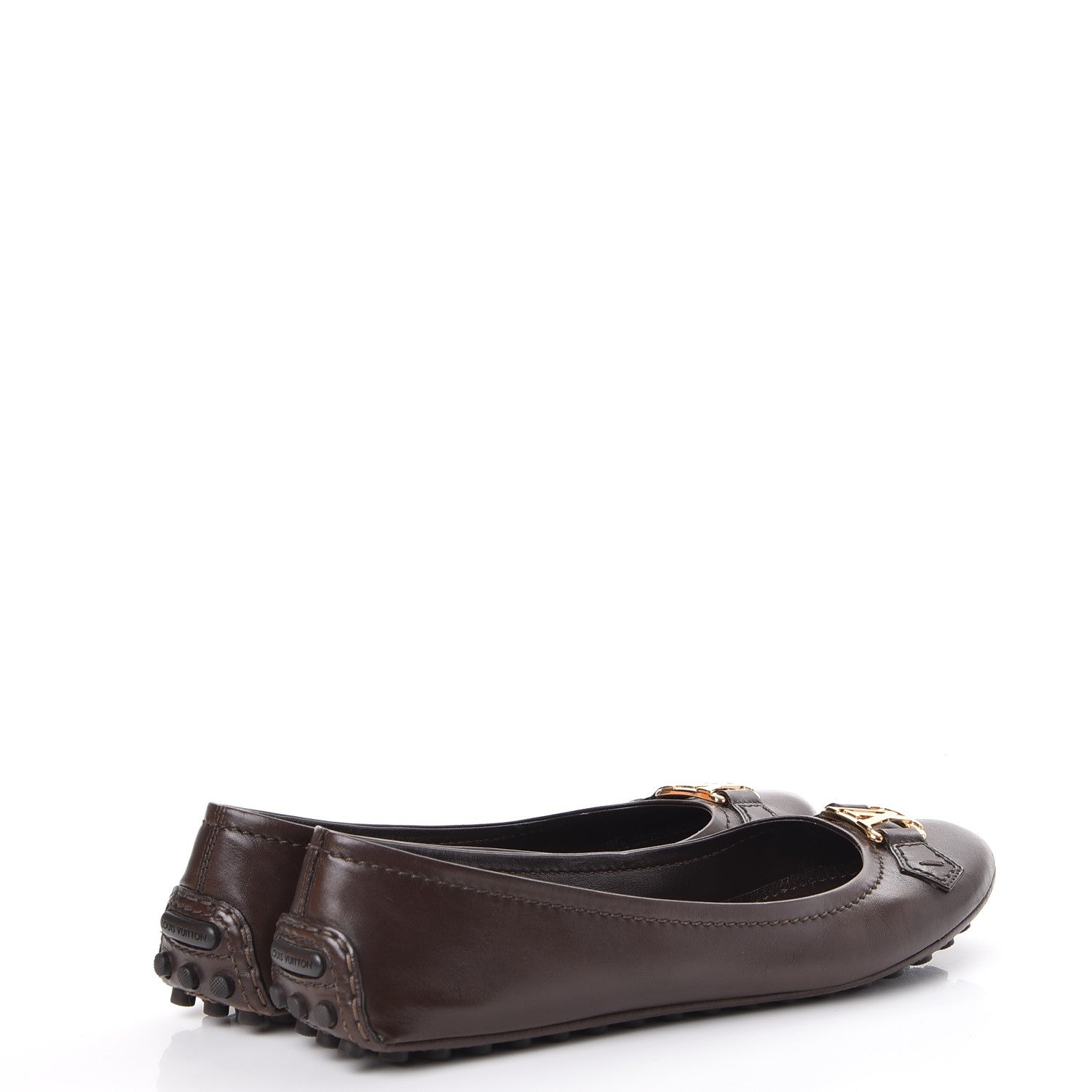 Louis Vuitton Calfskin Oxford Ballerina Flats 39.5 Brown 4 of 12