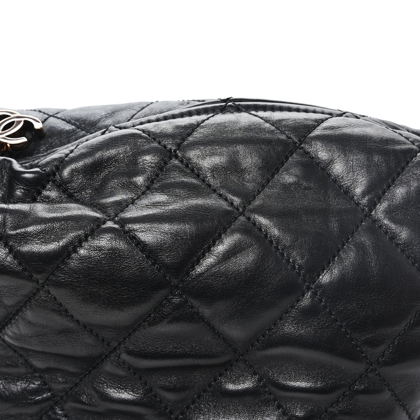 Lambskin Quilted Cloudy Bundle Hobo Black