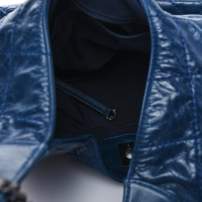 Chanel Aged Calfskin Quilted Coco Supple Hobo Navy Blue 5 of 9