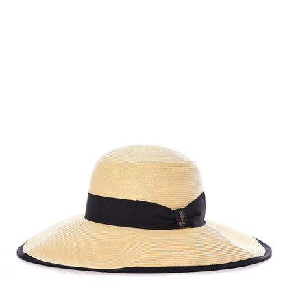 Gucci Straw Wide Brim 1973 Hat M Black Natural 1 of 9