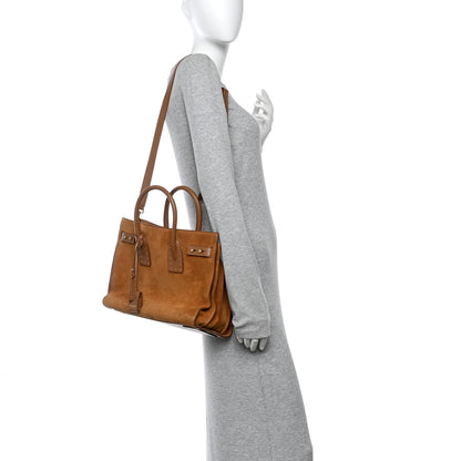 Saint Laurent Suede Calfskin Studded Small Sac De Jour Caramel Cognac 2 of 9