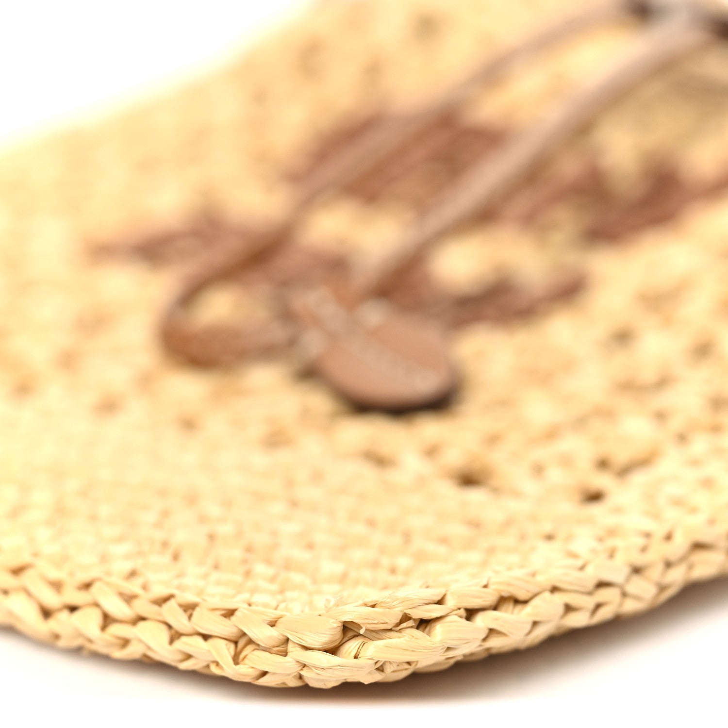 Miu Miu Raffia Crochet Drawstring Pouch Naturale Cognac 9 of 9