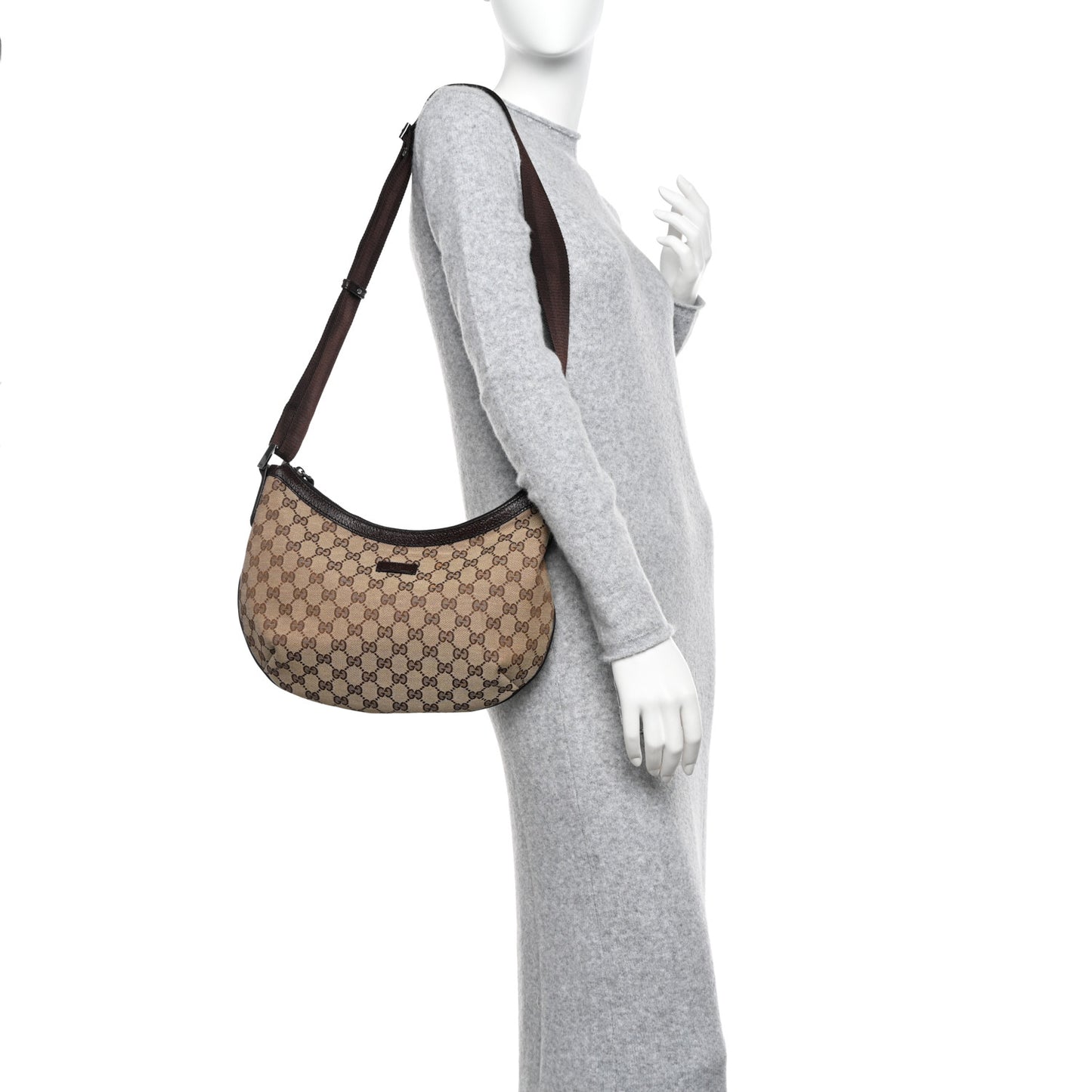 Monogram Medium Half Moon Hobo Dark Brown
