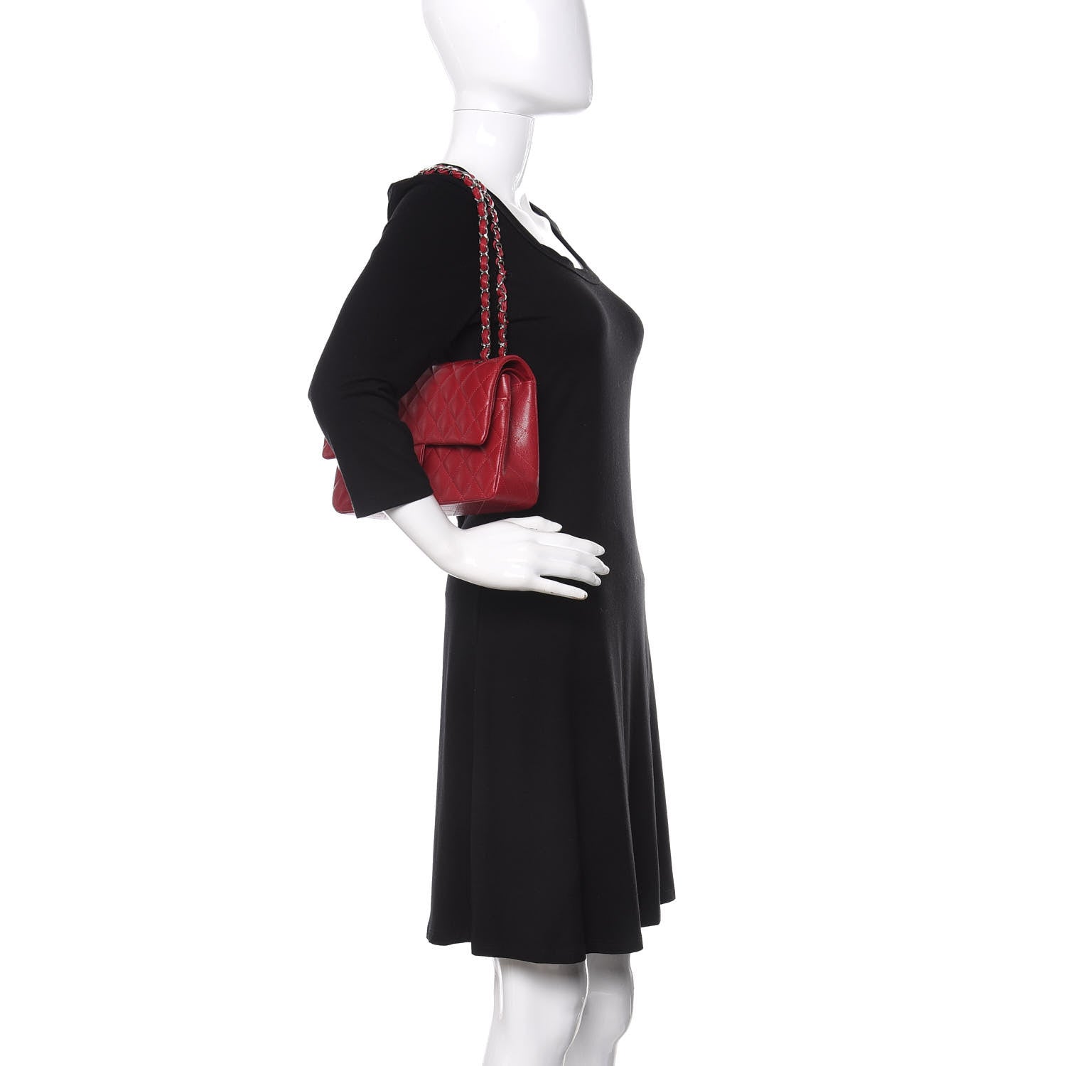 Chanel Caviar Quilted Medium Double Flap Red 2 of 11