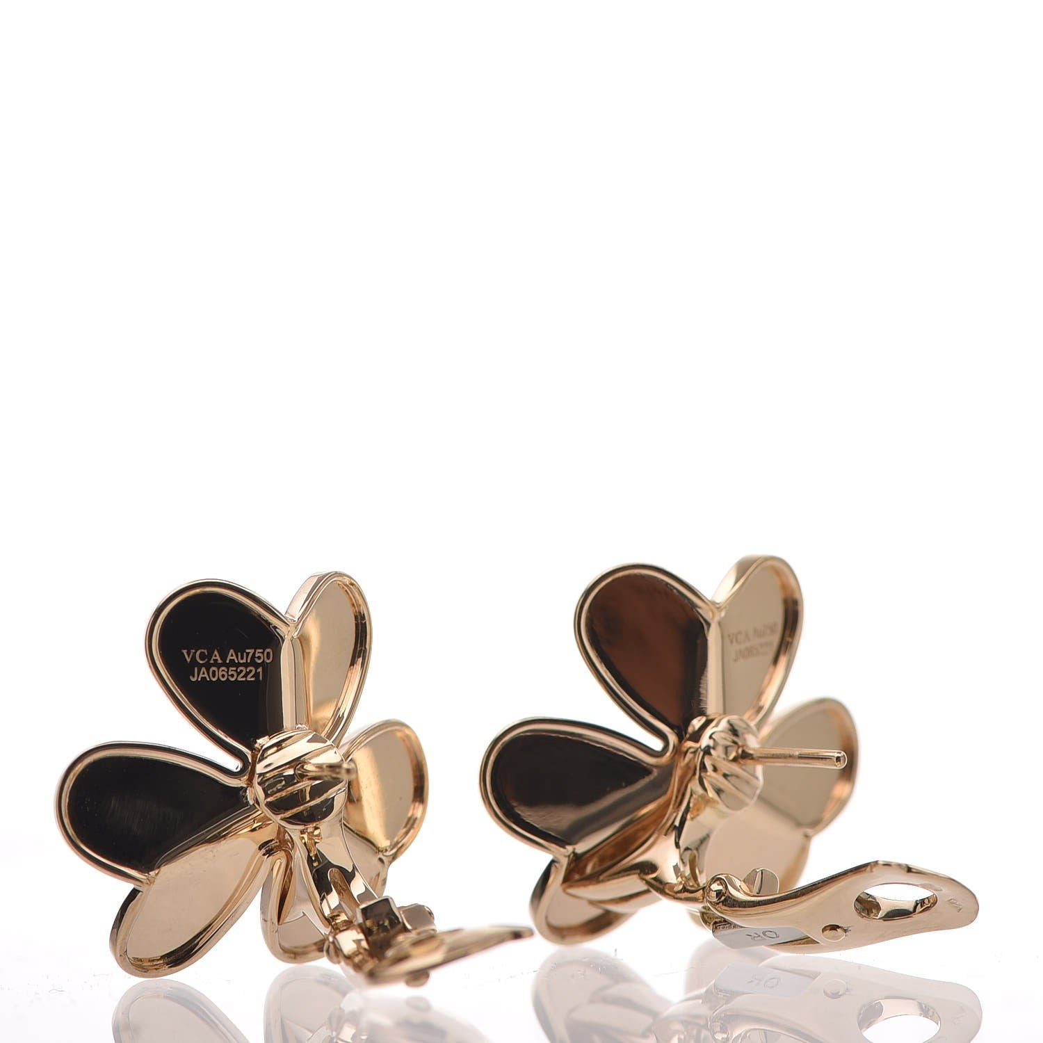 Van Cleef & Arpels 18K Yellow Gold Diamond Large Frivole Earrings 3 of 4