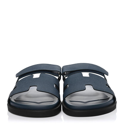 Hermes Epsom Mens Chypre Sandals 43 Bleu Mineral 2 of 4