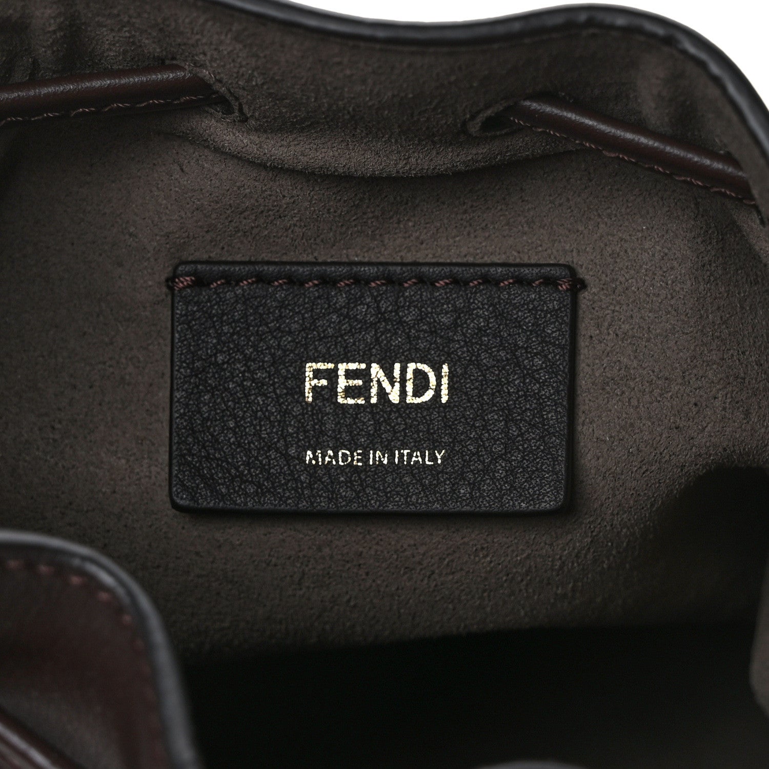 Fendi Suede Vitello King F is Fendi Micro FF Mini Mon Tresor Bucket Bag Sigaro Marrone Ebano 6 of 13