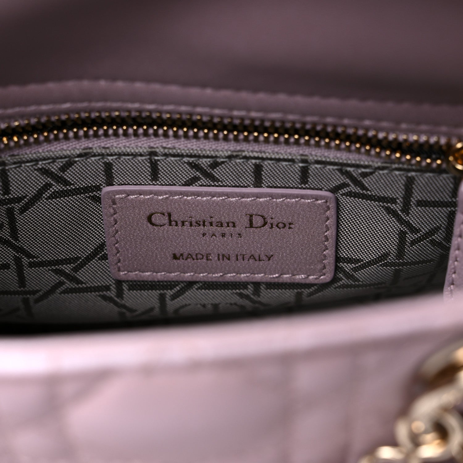 Christian Dior Metallic Lambskin Cannage Mini Lady Dior Lotus 5 of 9