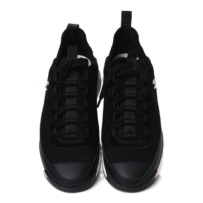 Chanel Velvet Calfskin Mixed Fibers CC Sneakers 37 Black 5 of 11