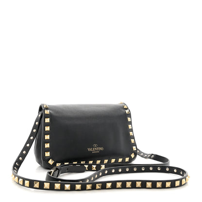 Valentino Garavani Vitello Mini Rockstud Flap Saddle Crossbody Bag Black 3 of 13