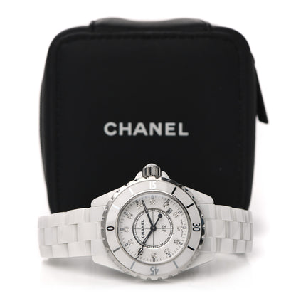 Chanel Stainless Steel Ceramic Diamond 33mm J12 Quartz Watch White 5 of 5