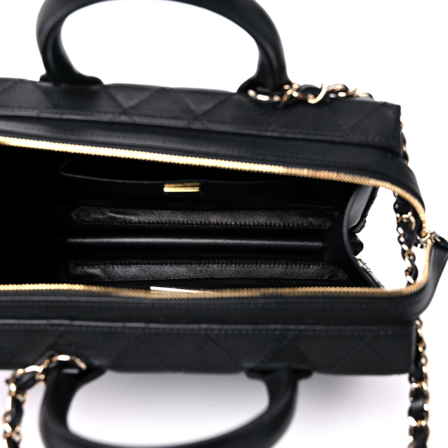 Chanel Calfskin Quilted Studded Square Vanity Case Black 5 of 10