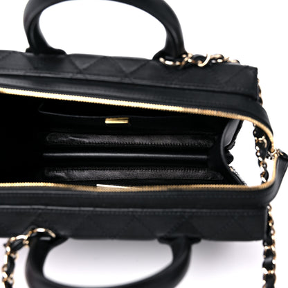 Chanel Calfskin Quilted Studded Square Vanity Case Black 5 of 10