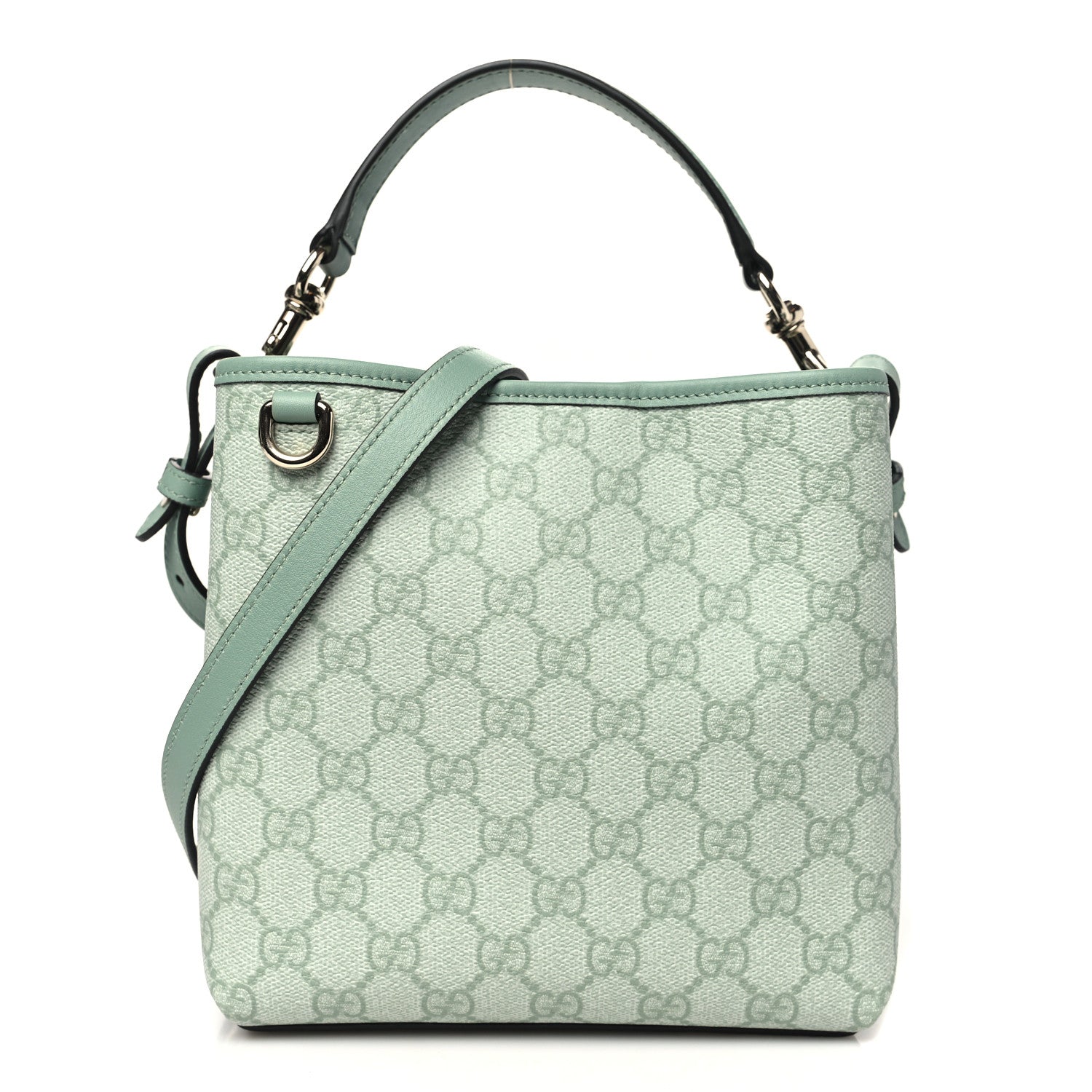 Gucci GG Supreme Monogram Emblem Small Shoulder Bag Sage Green 1 of 11