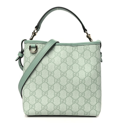 Gucci GG Supreme Monogram Emblem Small Shoulder Bag Sage Green 1 of 11
