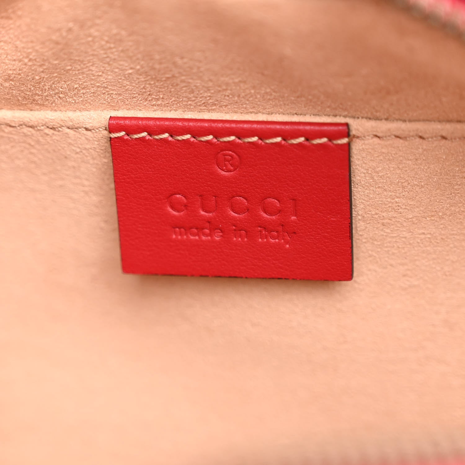 Gucci Calfskin Matelasse Small GG Marmont Chain Shoulder Bag Hibiscus Red 6 of 10