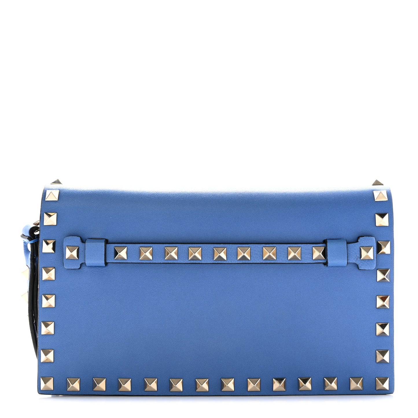 Nappa Small Rockstud Wristlet Clutch Light Sapphire