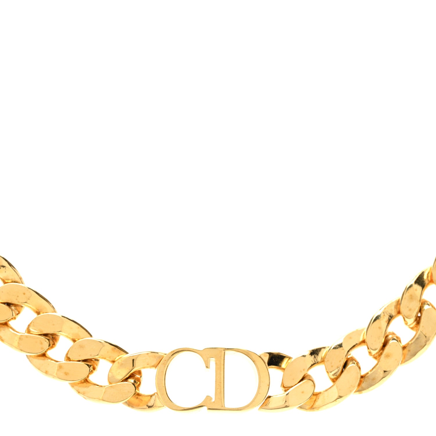 Christian Dior Metal CD Choker Necklace Gold 3 of 4