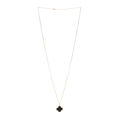 Van Cleef & Arpels 18K Yellow Gold Black Onyx Magic Alhambra Pendant Necklace 2 of 3