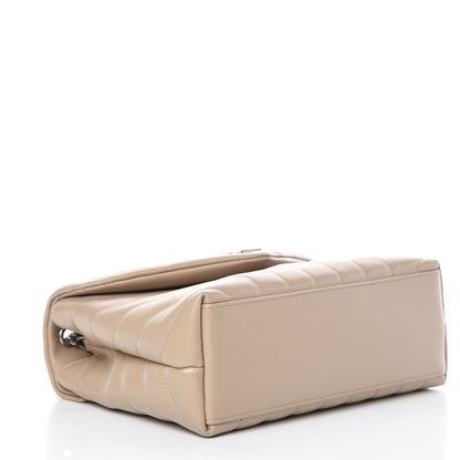 Saint Laurent Calfskin Y Quilted Monogram Small Loulou Chain Satchel Dark Beige 4 of 11