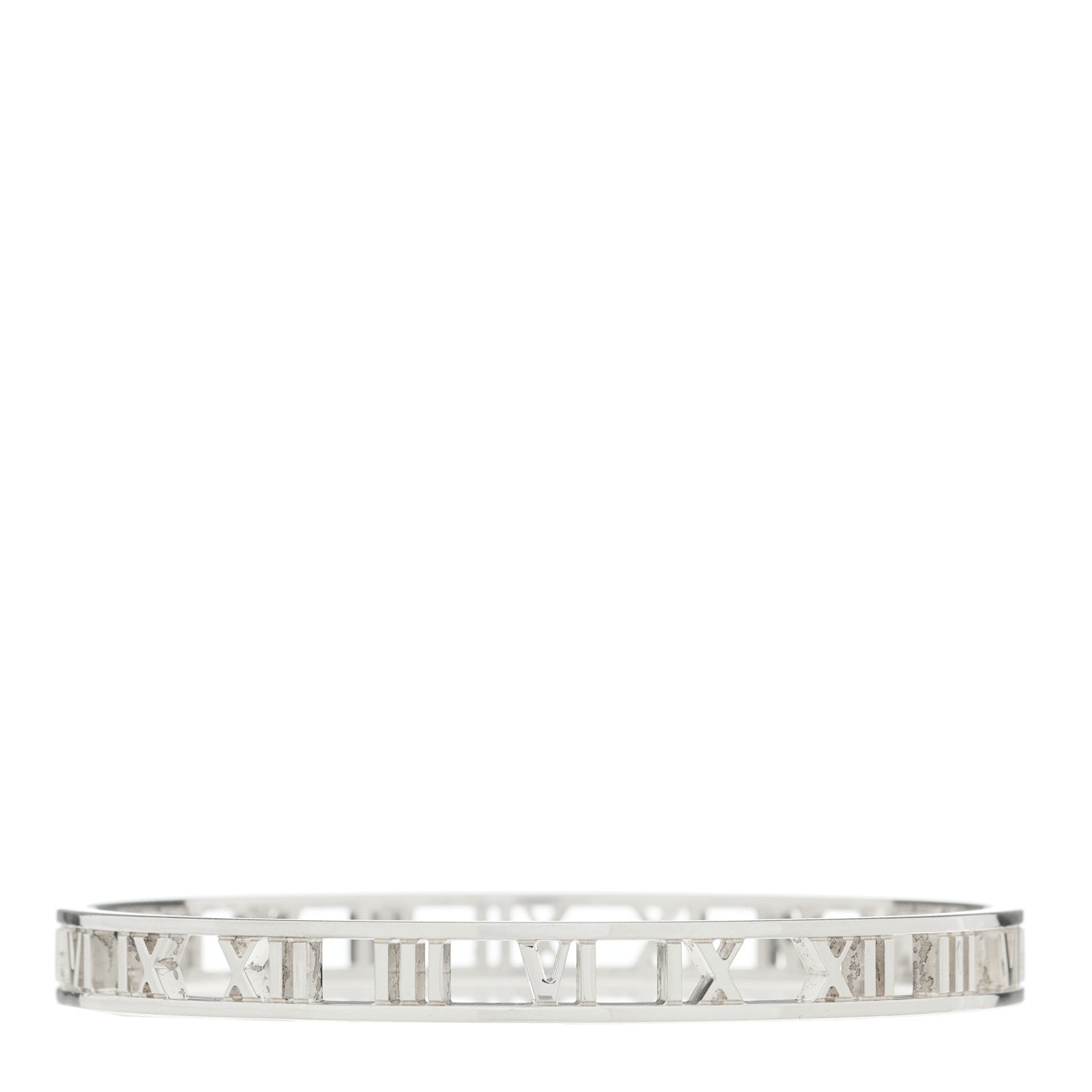 Tiffany Sterling Silver Narrow Atlas Open Bangle Bracelet 1 of 3