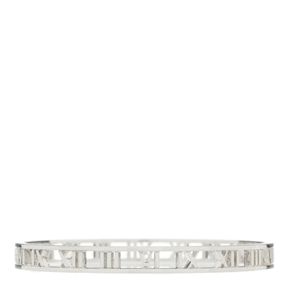 Tiffany Sterling Silver Narrow Atlas Open Bangle Bracelet 1 of 3