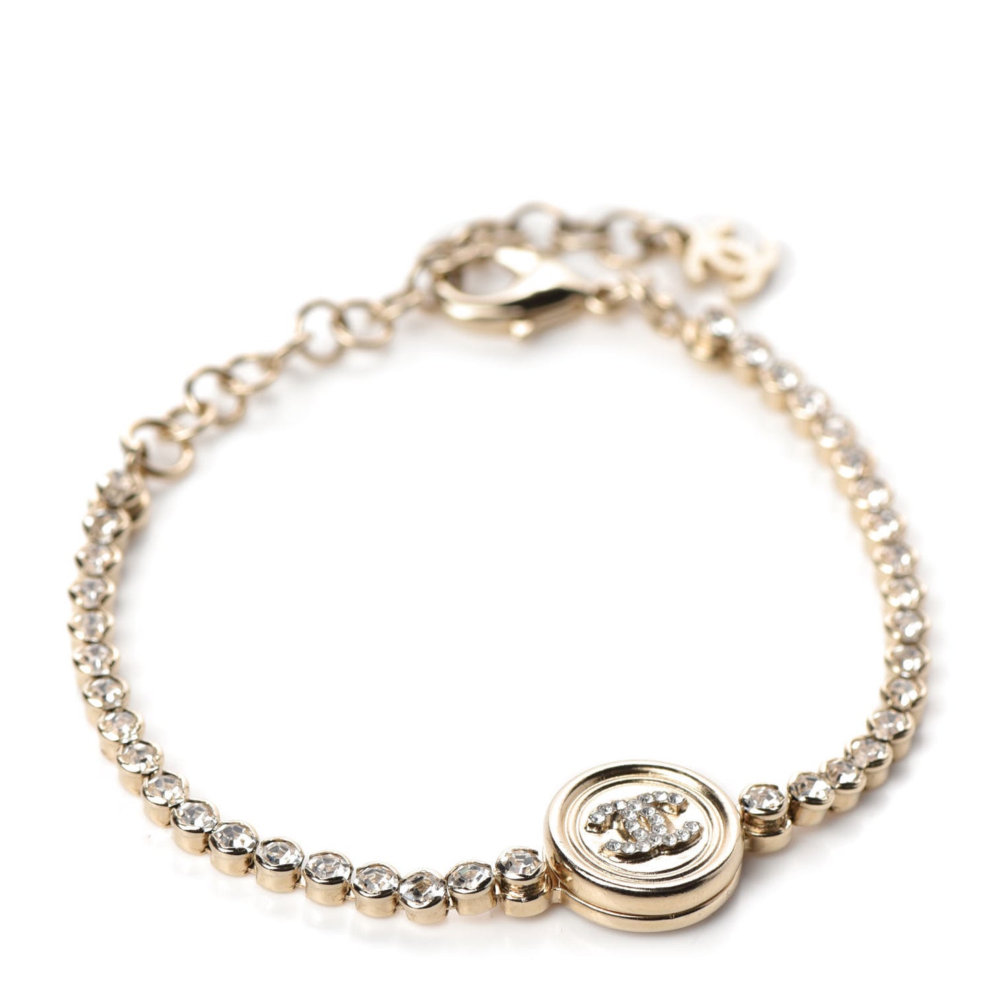Crystal CC Chain Bracelet Gold