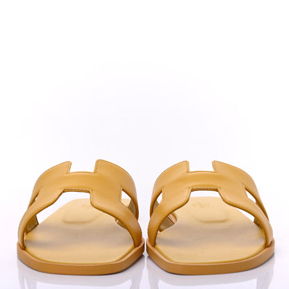 Hermes Calfskin Oran Sandals 37 Jaune Citron 2 of 9