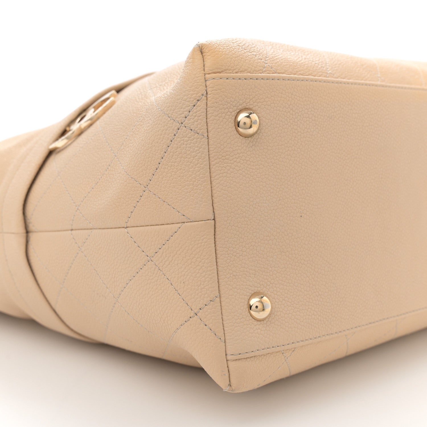 Chanel Caviar Stitched Shopping Tote Beige 9 of 12