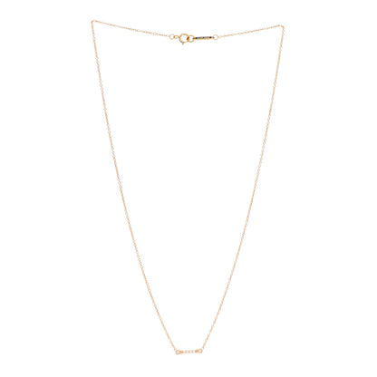 Tiffany 18K Rose Gold Diamond Fleur de Lis Key Bar Pendant Necklace 3 of 5