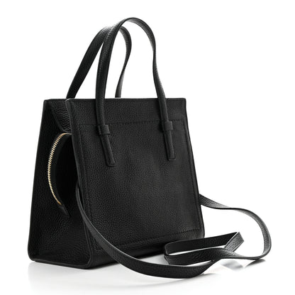 Salvatore Ferragamo Hammered Calfskin Double Handle Small Amy Tote Black 2 of 11