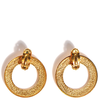 Chanel Hoop Clip On Earrings Gold 3 of 4
